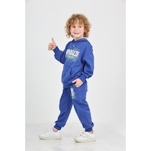 Toontoy Kids Toontoy Erkek Çocuk Born Agaın Baskılı Eşofman Takım Saks Mavisi