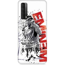 Huawei P Smart 2021 Uyumlu Eminem Poster Desenli Silikon Kılıf