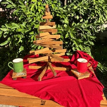 Leftover Ahşap Yılbaşı Ağacı - 54cm Kahverengi