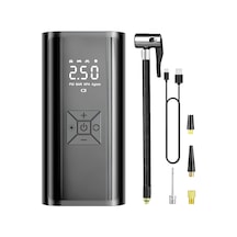 Tr Şarjlı Lastik Şişirme Hava Kompresörü, 150 Psı Güçlü Hava Şişirme, 6000 Mah Uzun Şarj Ömrü, Lcd Ekranl Genel