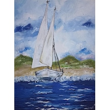 Yelkenli Dokulu 30x40 Akrilik Tablo