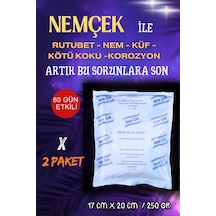 Kıyafet Dolabı Nemçek Nem Çekici Nem Emici Rutubet Alici Küf Önleyici Koku Giderici 500 Gr 2 Paket