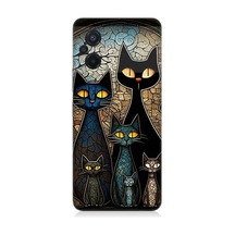 Xiaomi Poco M5 Uyumlu Vitray Kedi Ailesi Desenli Silikon Kılıf