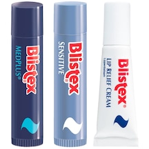 Blistex Kuruyan ve Çatlayan Dudaklara Medplus Stick SPF15 4.25 G + Lip Relief Cream SPF10 6 ML + Sensitive Dudak Bakım Kremi