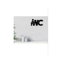 Wc Tasarımlı Ahşap Duvar Yazısı Ahşap Siyah
