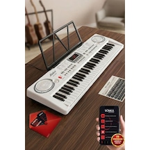 Midex Ps-1500wh Başlangıç İçin 61 Tuşlu Org Notalık Adaptör Öğrenim Metodu 100 Ses 100 Ritim