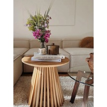 Wood Wooden Mantar Yan Sehpa Mushroom Side Table Ahşap