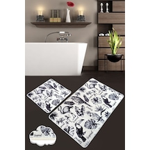 Lorı 2 Li Set Banyo Halısı Paspas Yıkanabilir Çok Renkli