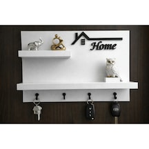Dekoratif Duvar Anahtarlık Askısı Ve Raf 4 Kancalı Ahşap Anahtar Askılığı Modern Home Yazılı Organizer Ev Ve Ofis Düzenleyici Anahtarlık Rafı Standart