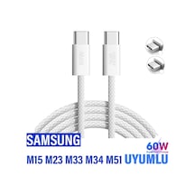 Samsung Uyumlu M15 M23 M33 M34 M51 Hızlı Şarj Kablosu Type-c Den Type-c Ye Şarj Kablosu Samsung Uyumlu M15 M23 M33 M34 M51 Hızlı Şarj Kablosu Type-c Den Type-c Ye Şarj Kablosu