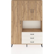 Arges Dolap 6 Raflı 3 Çekmeceli 3 Kapaklı 132x30x195 Çam-çam/... Çam