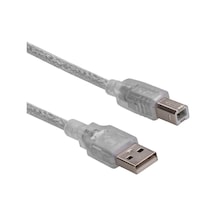 5 Metre Şeffaf Kaplamalı Usb 2.0 Yazıcı Ve Tarayıcı Kablosu - Tüm Markalarla Uyumlu Tip A - Tip B