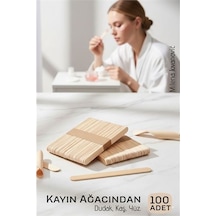 Zenvac Ahşap Yüz Ve Kaş Ağda Spatulası 100 Adet - Ultra Pürüzsüz Profesyonel Makyaj Ve Maske Çubuğu 719424 Zen