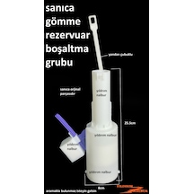 Sanica Gömme Rezervuar Yandan Çubuklu Orta Göbek Klozet Sanıca İç Beyaz