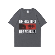 Flood Of Style Tony Montana Scarface Komik Erkek T-shirtü Kadın Yuvarlak Yaka Pamuk Baskı T Shirt Kısa Kollu Gri