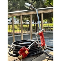 Profesyonel İzolasyon Pürmüz Şaloma Seti 51 Mm, 4 Bar, 10 Metre Hortumlu, Basınç Düşürücülü, Lpg/propan -