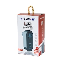 Siyah Termal Akım Korumalı 1xpriz 3xusb Duvar Tipi Priz 10a - 25 2 M