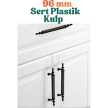 5 Adet Sert Plastik Polais 96 Mm Siyah Mobilya Mutfak Çekmece Dolap Kapak Dolabı Kulpu Kulbu Kulpları Siyah Siyah