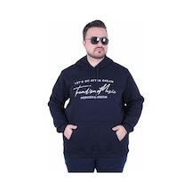 Moc Grande Mocgrande Büyük Beden 3ip Kapüşonlu Sweat Let's Go 25720 Lacıvert Lacivert