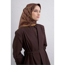 Armine Sura İpek Eşarp -2025/2026 -9421 Kahve, Sarı