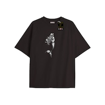 Flood Of Style Siyah Oversize T-shirt Deniz Kızı Özel Tasarım