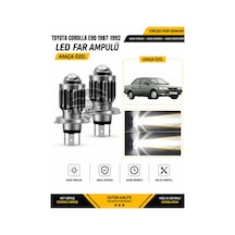 Toyota Corolla E90 1987-1992 H4 Led Far Ampulü Beyaz Işık Canbus Mini Lensli 2'li Set