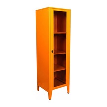 Ziglat 1550 Serisi Kilitli Metal Home Office Dolabı Cam Kapaklı Turuncu 450x1500x450 Mm