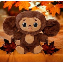 İthal Kumaş Sesli Müzikli Sevimli Maymun Cheburashka Çeburaşka Figür Peluş Oyuncak Uyku & Oyun Arkadaşı 36 Cm.