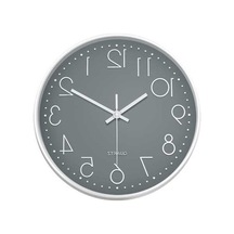 Pazly Suntek Saat Pille Gri-beyaz Gri Geçmez Duvara Çalışan Beyaz Asma 11.8 Mm Çok Renkli