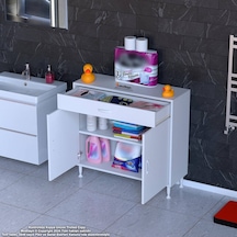 Modilayn Emir 95x88x32,5 Cm 1 Çekmece 2 Kapak 1 Raf 2 Bölme Çok Amaçlı Banyo & Mutfak Dolabı Beyaz