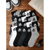 10 Çift Baskılı Yüksek Çorap 189943401 Siyah