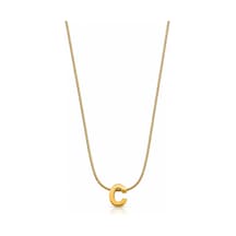 Bilfa Gold Kaplama C Harfi Minimalist Yılan Zincir Kadın Kolye Altın