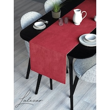 Kadife Efektli Elma Moru Rengi Aura Serisi Runner 40 X 140 Elma Moru