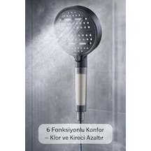 6 Fonksiyonlu Filtreli Duş Başlığı Yüksek Basınçlı Su Tasarruflu Filtre Sistemli Kireç Ve Klor Önleyici Duş Başlığı