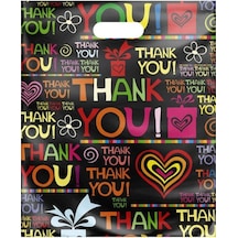 6 No 60X70 Takviyeli El Geçme Poşet Thank You Desenli 50 Adet