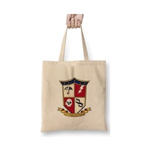 Toyaso Umbrella Academy Logo Beyaz Bez Çanta Uzun Saplı Alışveriş Çantası Plaj Çantası Beyaz