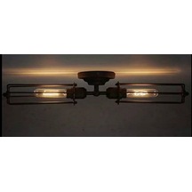 Rsylight Retro Dekoratif Rustik Siyah Tavan Ve Duvar Aplik Armatü Siyah