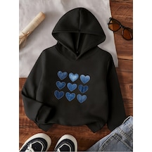 Uyguntarz Unisex Jean Kalp Desenli Baskılı Oversize Genel Siyah