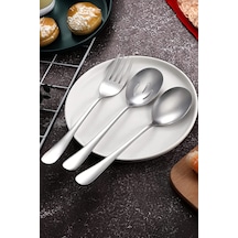 7 Parça Çelik Sunum Servis Kaşığı Kaşık Çatal Bıçak Spatula Seti Mt154by Silver