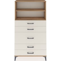 Arges Dolap 2 Raflı 5 Çekmeceli 88x30x163 Çam-aytaşı Atlas Çam