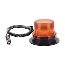 Ahmet Otomotiv 12v-24v Çakar Tepe Lamba Mıknatıslı Çakmak Fişli 18 Ledli Fonksiyonlu 130 90 Mm Turuncu