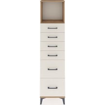 Arges Dolap Tek Raflı 6 Çekmeceli 44x30x182 Çam-aytaşı Atlas Çam