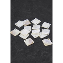 20x20 Mm 4 Delikli Pul Doğal Taş Takı Aksesuar Malzemesi 15 Adet