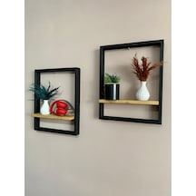 Dekoratif Ahşap 2 Li Raf