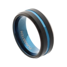 Celikchi Erkek Tungsten Mavi Renk Detay Yüzük