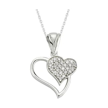 Gümüş Kalpli Kadın Kolye (506450406)