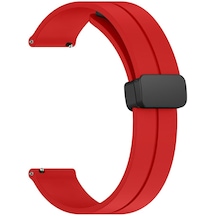 Forzacase Huawei Watch Buds İçin Manyetik Tokalı 22mm Silikon Kordon Kayış - Fc144 Kırmızı