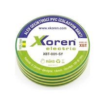 Xkoren İzole Bant 10mt Sarı-yeşil -10 Adet