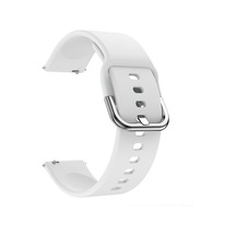 Mufunye Samsung Galaxy Watch Active2 Uyumlu 20mm Silikon Kordon, Yumuşak Konforlu, Boyut Ayarlanabilir, 9 Renk Seçeneği - Beyaz