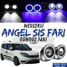 Fiat Doblo D4 2015-2021 Uyumlu Üniversal Mercekli Angel Sis Farı Metal Su Geçirmez 76 Mm Mavi Gündüz Farı Angel Sis Farı 54968567
